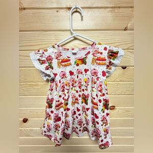 Charming Strawberry Shortcake Print Kids Dress XXL 6T-7T